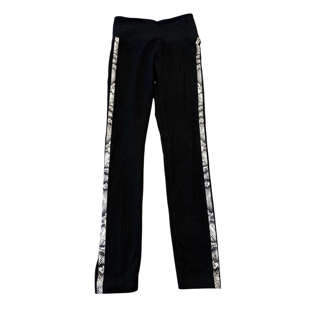Pink Sport Victorias Secret Leggings Black Snakeskin Side Stripe Yoga Pants S